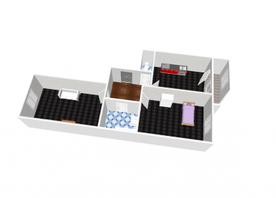 Планировка 3D 2-комнатная